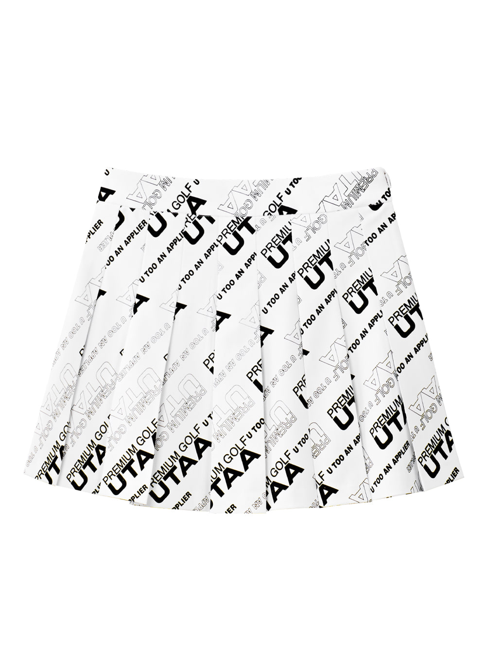 UTAA Logo Slogan Wave Pleats Skirt : White (UB2SKF391WH)