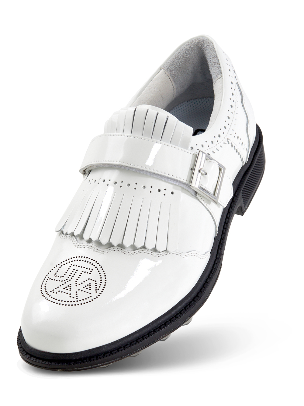 UTAA Enamel Derby Punching Golf Sneakers : Women&#039;s White (UC0GHF111WH)