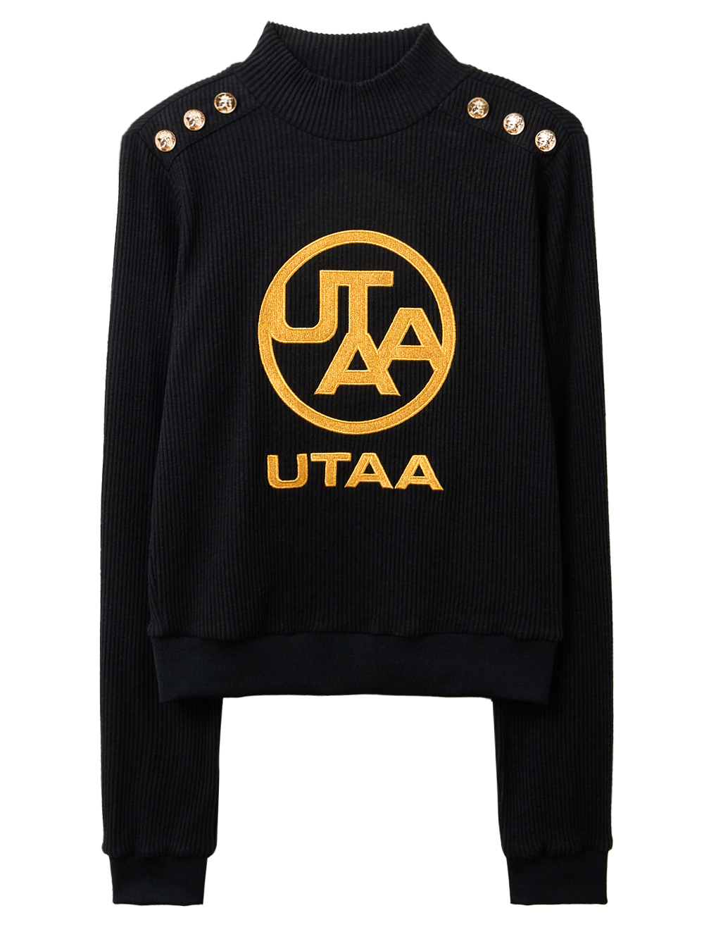 UTAA Gold Emblem Turtleneck Sleeve : Women&#039;s Black (UC4TLF422BK)
