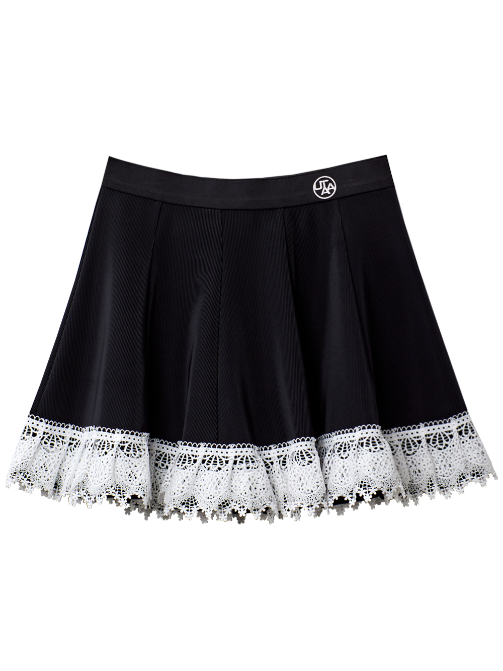 UTAA Notredame Ribbon Lace Flare Skirt : Black (UB4SSF409BK)