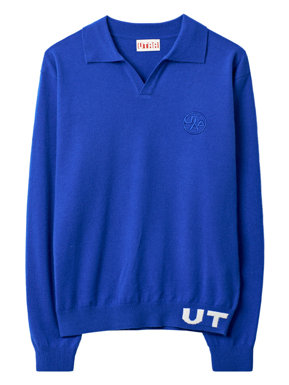 UTAA Pixel Logo Openneck Knit : Men&#039;s Blue (UB4KTM415BL)