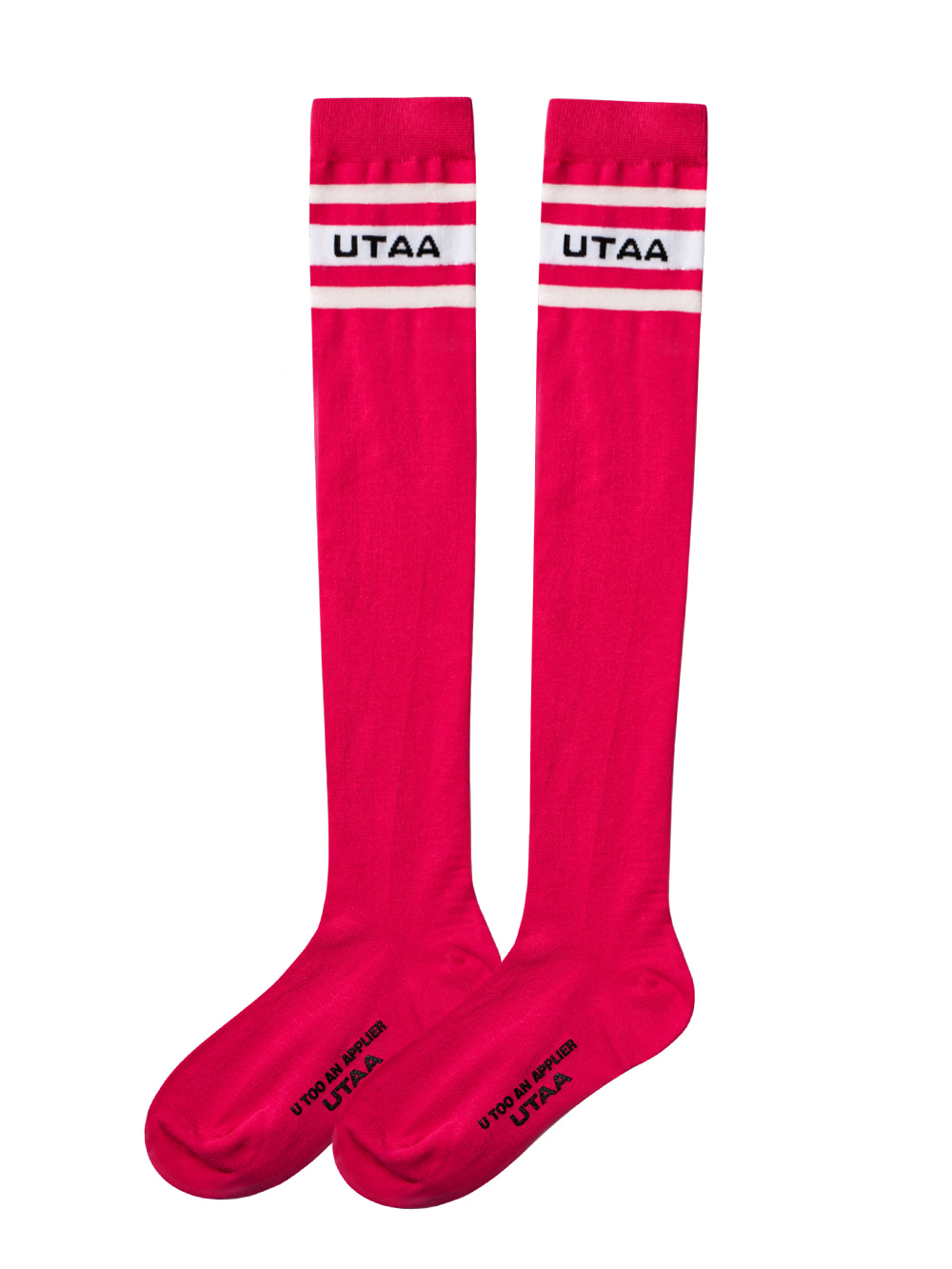 UTAA Neon Passenger Logo Knee Socks : Pink(UC0GSF158PK)