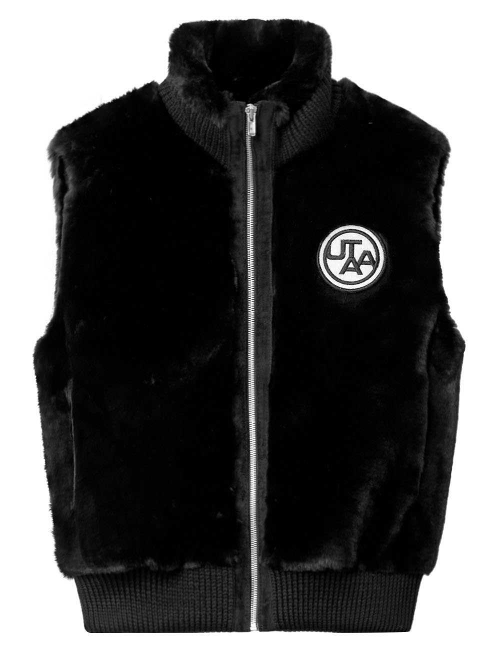 UTAA Square Logo Vest Fur Jacket : Women&#039;s Black(UB4VTF838BK)