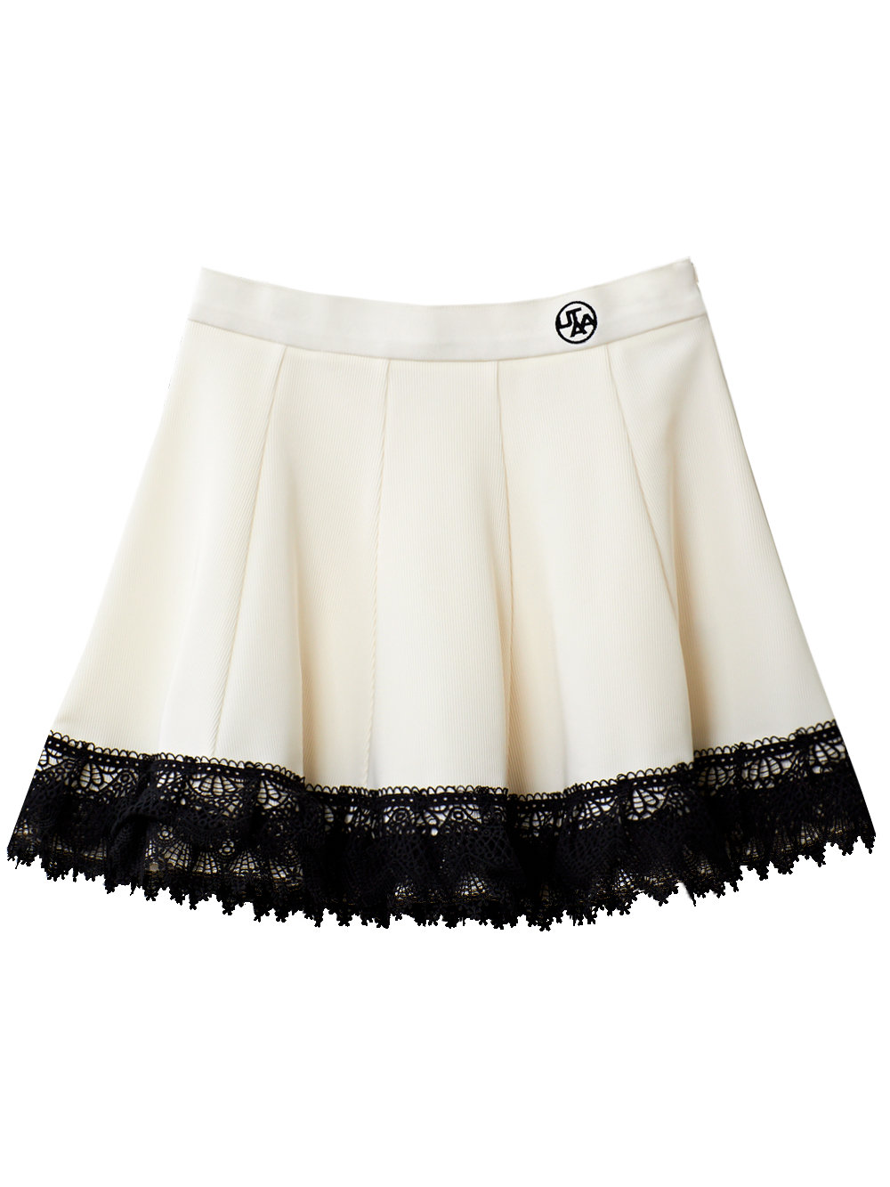 UTAA Notredame Ribbon Lace Flare Skirt : Ivory (UB4SSF409IV)