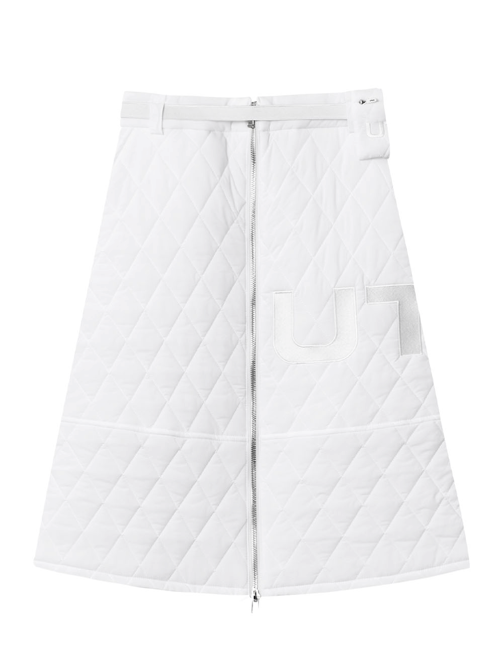 UTAA Logo Quilting Belt Bag Long Skirt : White (UB4SKF597WH)