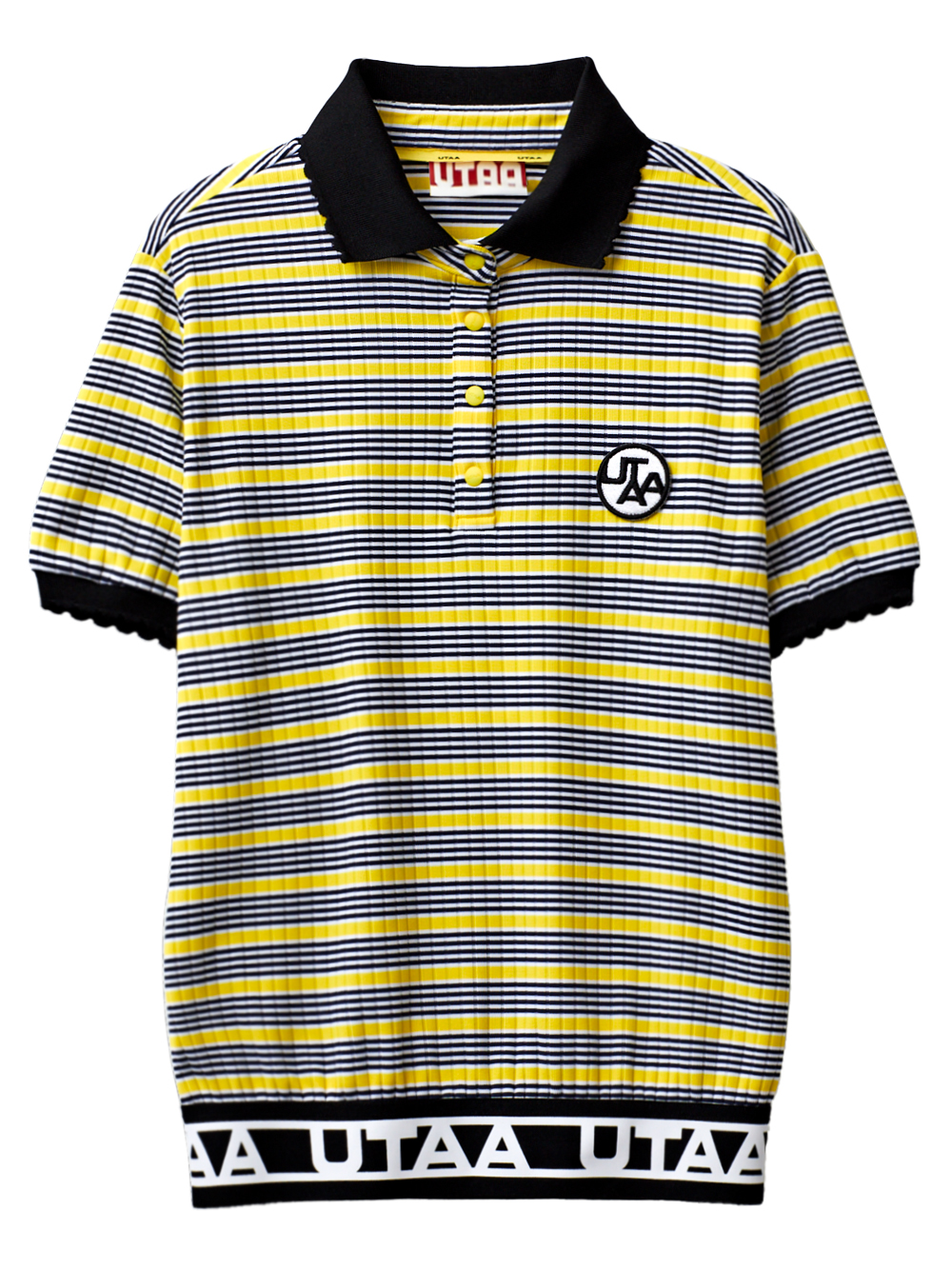UTAA Stripe Knit PK T-Shirts : Women&#039;s Yellow  (UC2STF413YE)