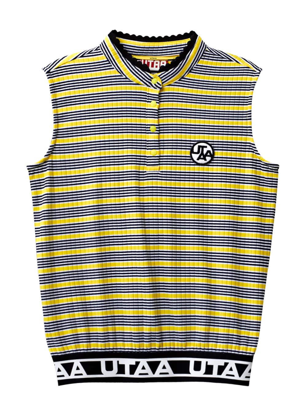 UTAA Stripe Sleeve T-Shirts : Women&#039;s Yellow  (UC2TVF413YE)